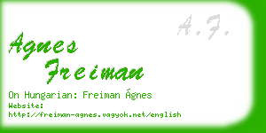 agnes freiman business card